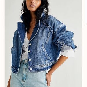 Free People Now or Never Long Sleeve Denim Jacket